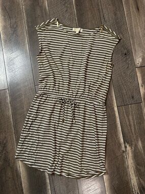 Michael Kors Olive Striped Mini Dress